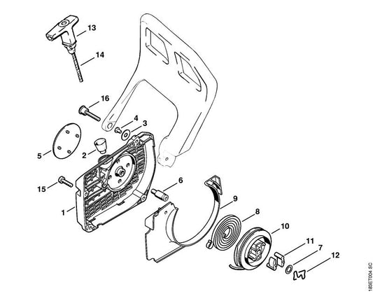 STIHL 1125-967-1511 Typeplaatje MS 360 C positie 5 technische tekening