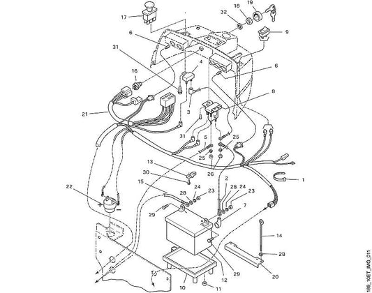 STIHL 6153-430-0520 schakelaar positie 17 technische tekening