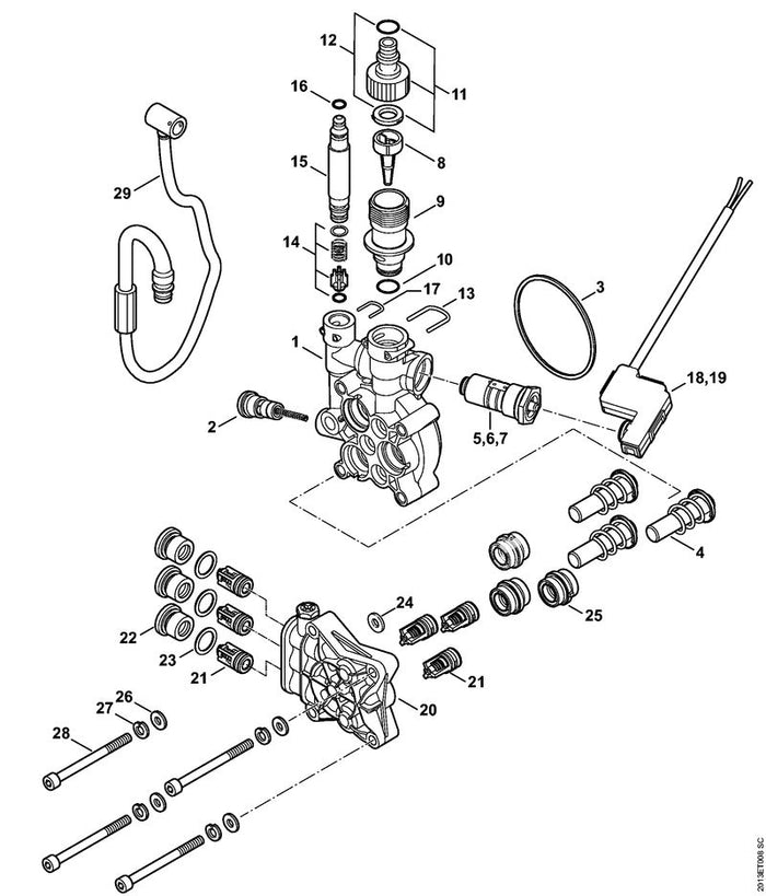 STIHL 4776-760-7050 Set zuiger positie 4 technische tekening