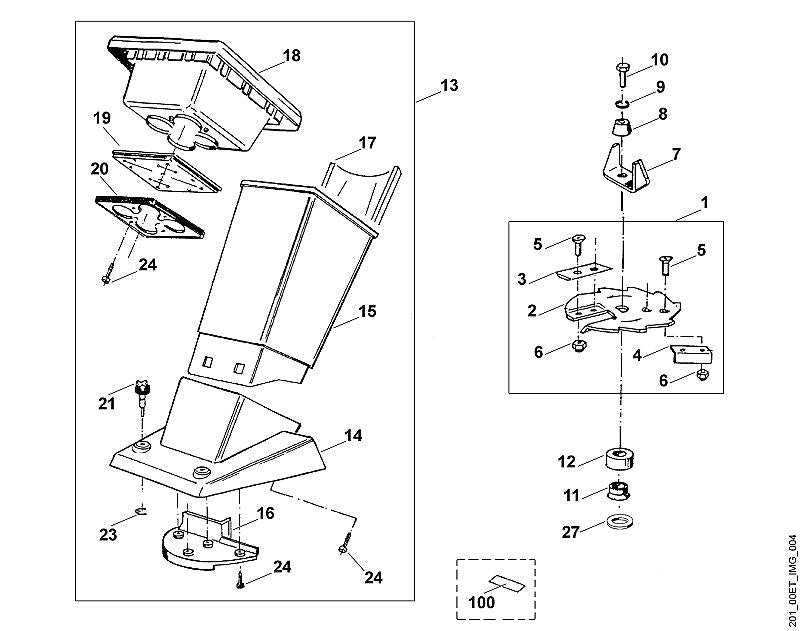 STIHL 6005-708-1900 afdekking positie 12 technische tekening