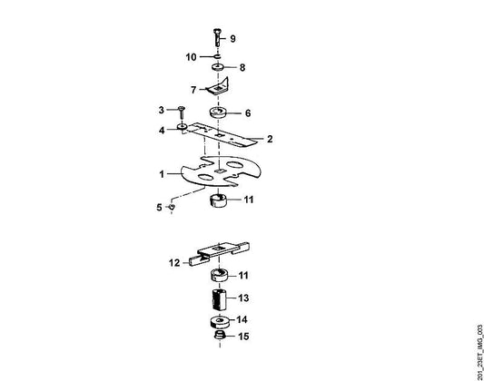 STIHL 9007-319-2490 inbusbout M10x65 positie 9 technische tekening
