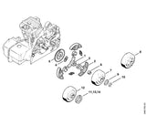 STIHL 0000-642-1240 Ringkettingtandwiel 3/8 Picco 7t positie 11 technische tekening