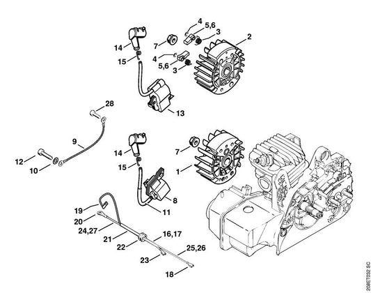 STIHL 1123-195-7202 Pal positie 5 technische tekening