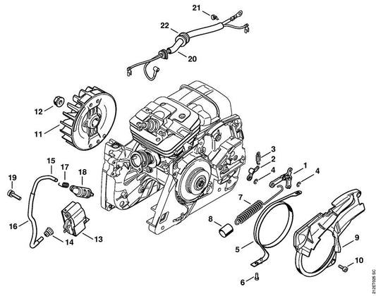 STIHL 1135-021-1103 Deksel positie 9 technische tekening