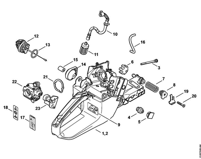 STIHL 1135-792-2900 AV-lagerstop positie 8 technische tekening