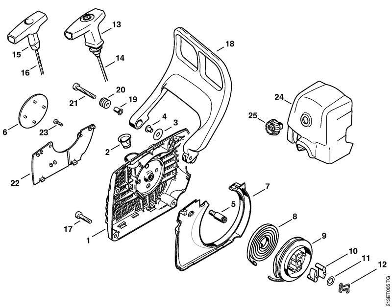 STIHL 1135-140-1901 Carburateurkastdeksel positie 24 technische tekening