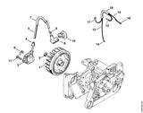 STIHL 0000-448-1250 Kabelhouder (set) positie 6 technische tekening