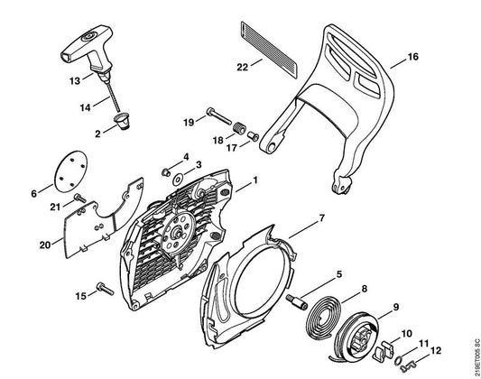 STIHL 1138-967-1500 Typeplaatje MS 441 positie 6 technische tekening