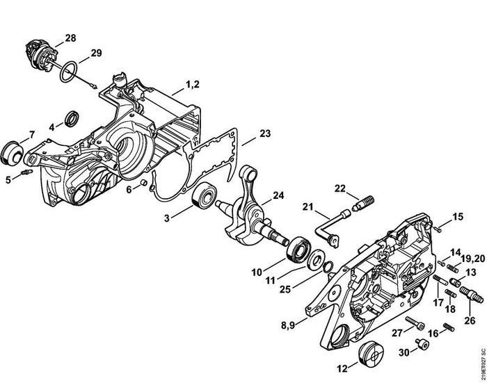 STIHL 1138-791-5902 Aanslagrubber positie 7 technische tekening