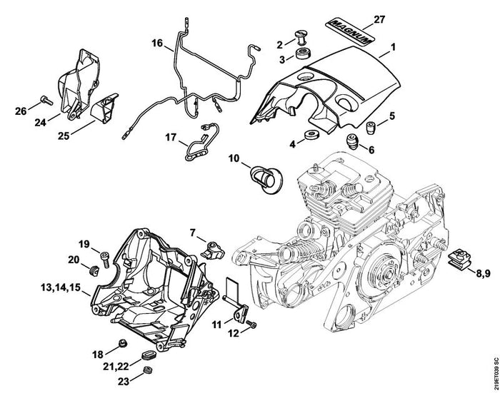 STIHL 1138-141-7600 Kokerbodem positie 25 technische tekening