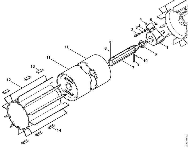 STIHL 4602-732-1000 Spoelbeschermer positie 6 technische tekening