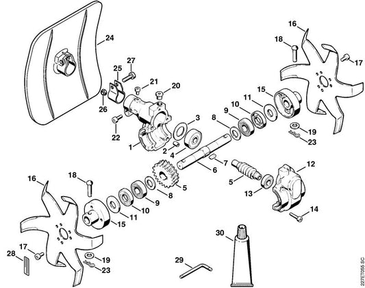 STIHL 4600-007-1004 Wormset positie 5 technische tekening