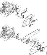 STIHL 1143-640-1700 Kettingtandwieldeksel positie 7 technische tekening