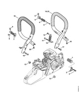 STIHL 1143-790-8300 AV-veer positie 10 technische tekening