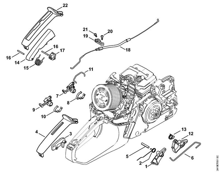 STIHL 1143-185-1902 Chokestang positie 11 technische tekening