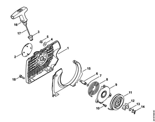 STIHL 4252-190-3400 ElastoStart Ø 3,5 mm positie 16 technische tekening