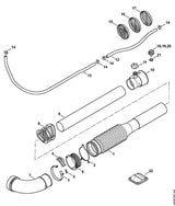 STIHL 4241-708-6600 Dubbel reflectierooster positie 16 technische tekening