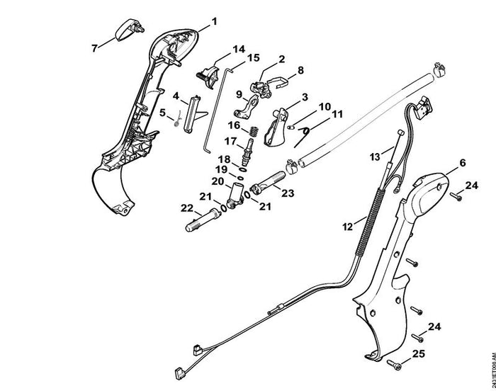STIHL 4244-512-2900 Pijp positie 22 technische tekening