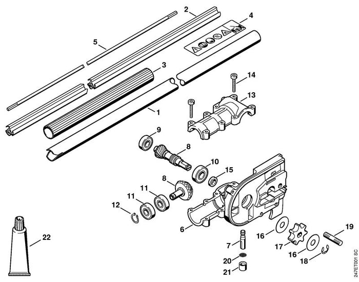 STIHL 4810-711-7300 Beschermkous positie 2 technische tekening