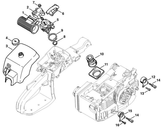STIHL 1129-123-7509 Doorvoerrubber positie 6 technische tekening