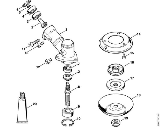 STIHL 9022-341-1230 Cilinderkopbout IS-M6x8 positie 12 technische tekening