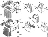 STIHL 4128-140-0612 Uitlaatdemper positie 6 technische tekening