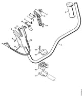 STIHL 4134-790-1701 Handgreep positie 1 technische tekening