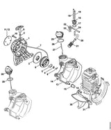 STIHL 4180-967-1543 Typeplaatje FS 87 R positie 12 technische tekening