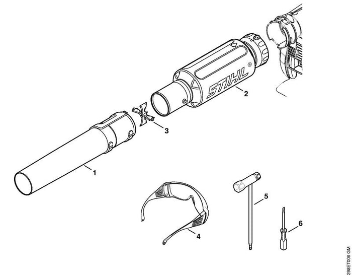 STIHL 4241-780-8200 uitlaatdemperblaaspijp positie 2 technische tekening