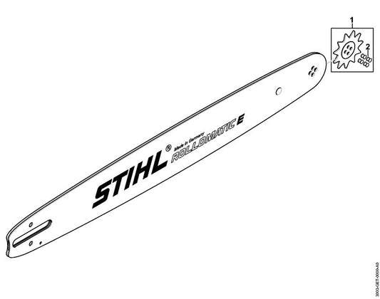 STIHL 3003-650-9928 Neustandwiel 3/8" 10Z 1,3 positie 1 technische tekening