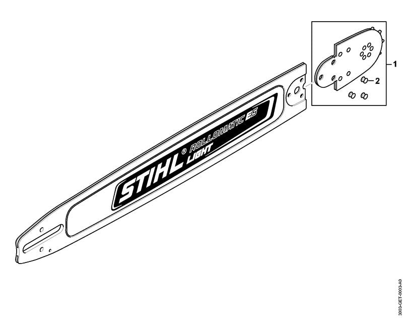 STIHL 3003-000-2231 Light X | 63cm/25" | 3/8" | 1,3mm/.050" positie -1 technische tekening