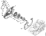 STIHL 1146-967-1500 Typeplaatje MS 150 TC positie 13 technische tekening