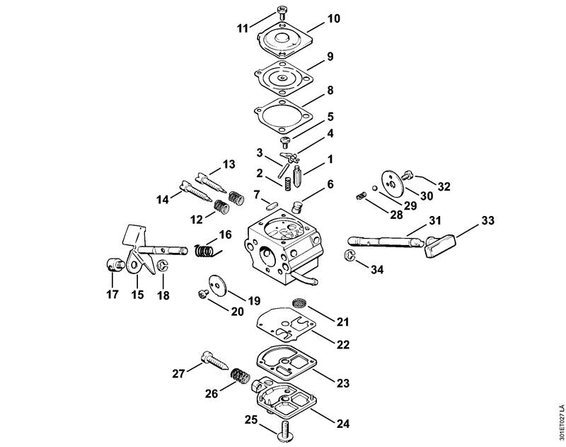 STIHL 4119-122-6702 Hoofdstelschroef positie 13 technische tekening