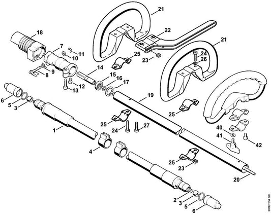 STIHL 4132-162-2800 Kap positie 18 technische tekening