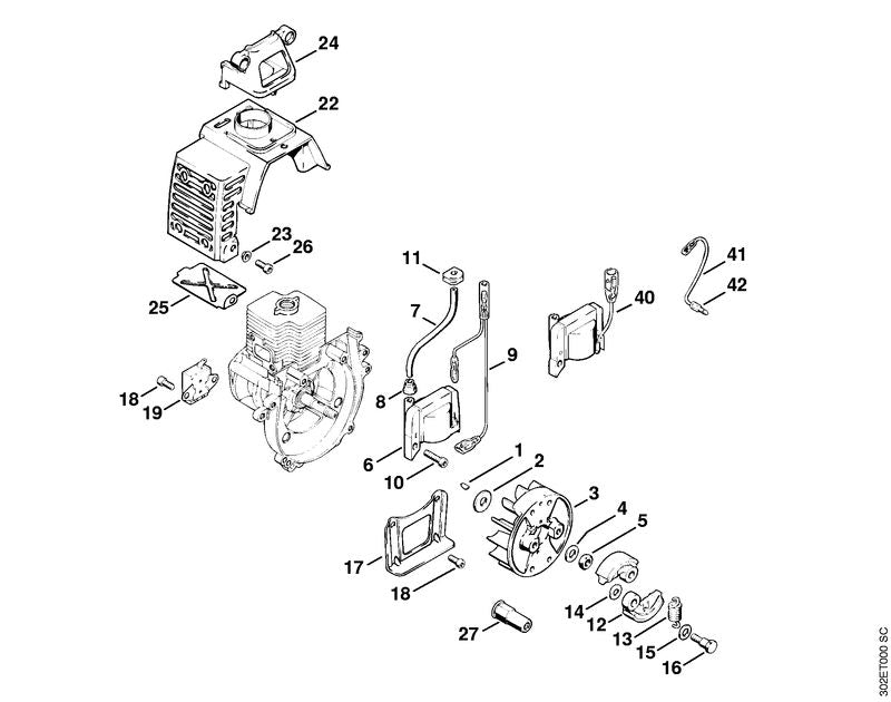 STIHL 9416-868-6510 Klinknagel 6,5x0,5x3 positie 23 technische tekening