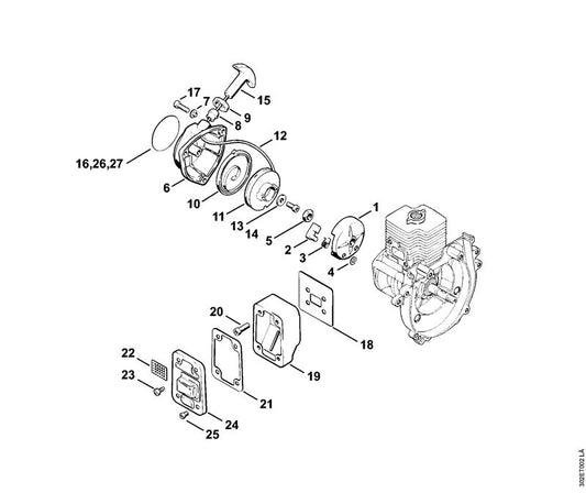STIHL 9208-260-1110 Zeskantmoer M8 positie 5 technische tekening