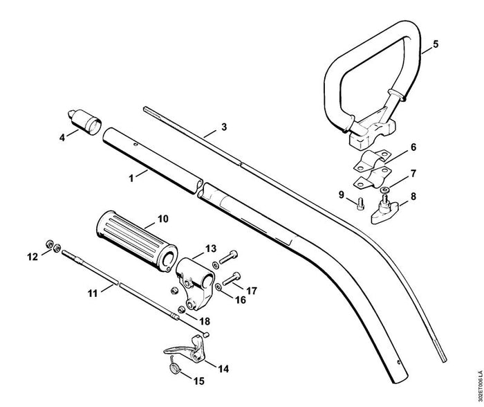 STIHL 9208-260-0900 Zeskantmoer M6 positie 12 technische tekening