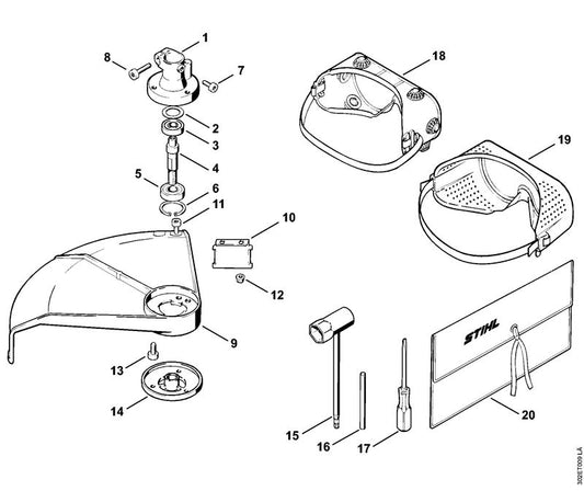 STIHL 4119-890-3400 Combisleutel positie 15 technische tekening