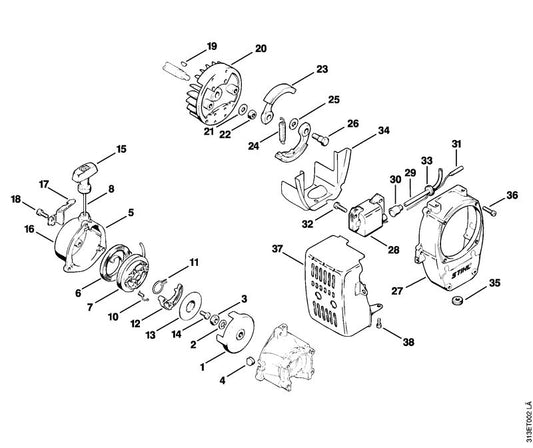 STIHL 9210-260-1100 inbusmoer M8 positie 3 technische tekening