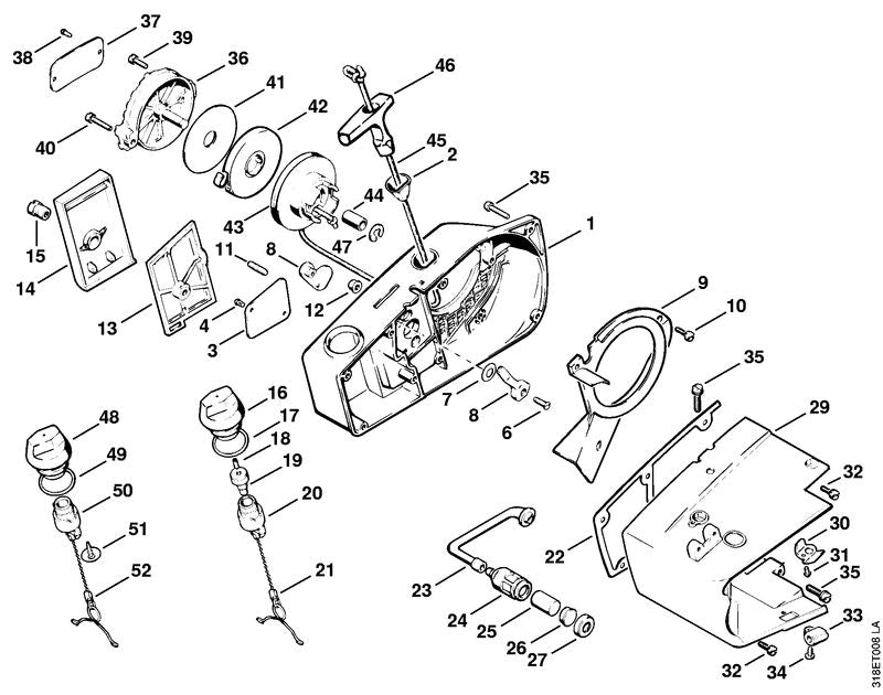 STIHL 1110-358-1800 Filter positie 25 technische tekening