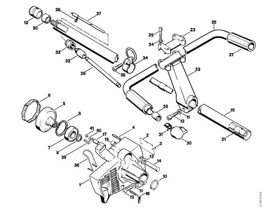 STIHL 4180-967-1519 Typeplaatje FS 130 positie 2 technische tekening