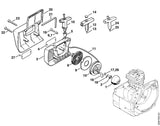 STIHL 4223-195-0600 Starttandwiel positie 1 technische tekening