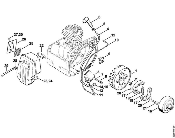 STIHL 9099-021-0810 Bout 4,2x9,5 positie 27 technische tekening