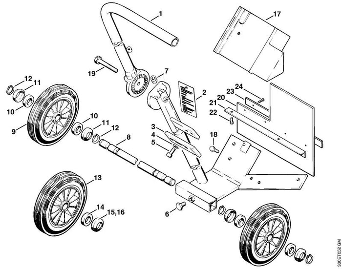 STIHL 4201-790-2300 Maaiboom positie 1 technische tekening