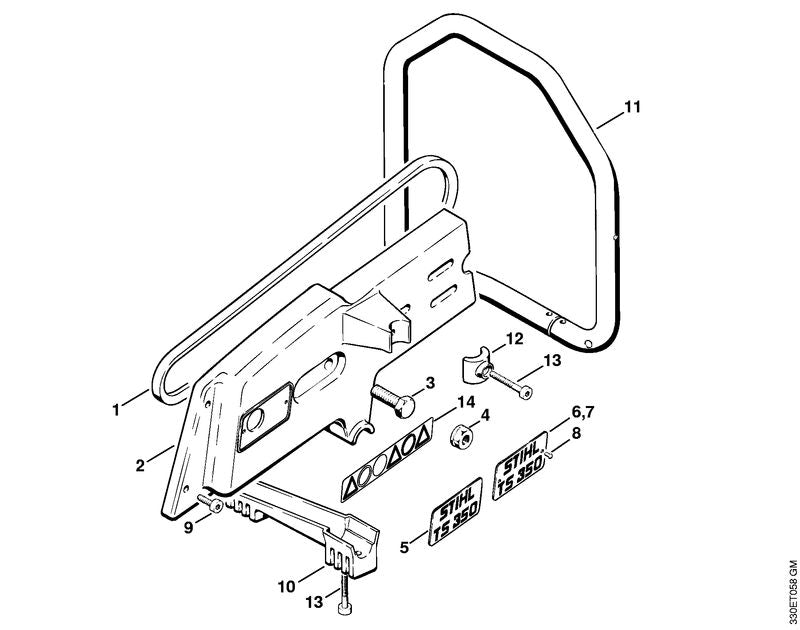 STIHL 4201-708-8403 Zeskantbout M10x40 positie 3 technische tekening