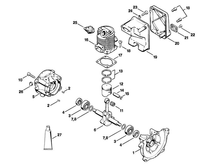 STIHL Muffler cover OEM 42111452900 technical drawing position 20
