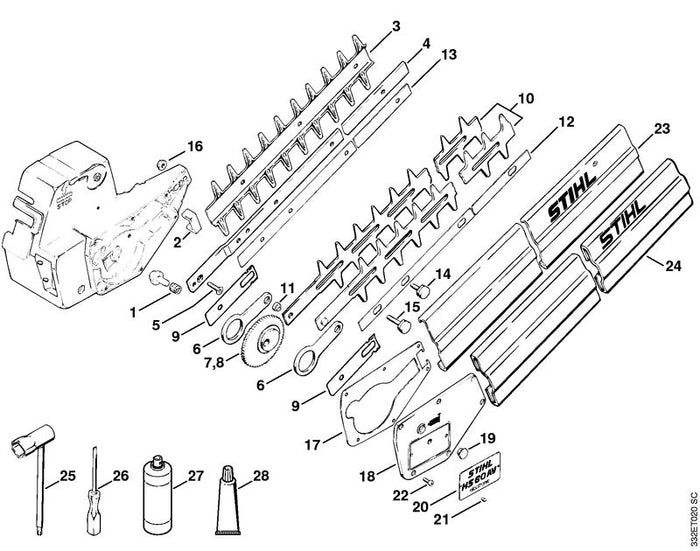 STIHL Spur gear OEM 42116420102 technical drawing position 7