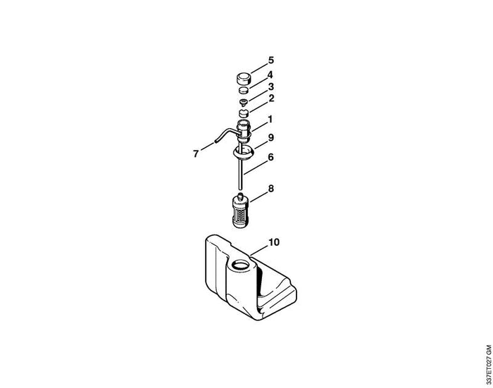STIHL 0000-358-1810 Filter positie 4 technische tekening