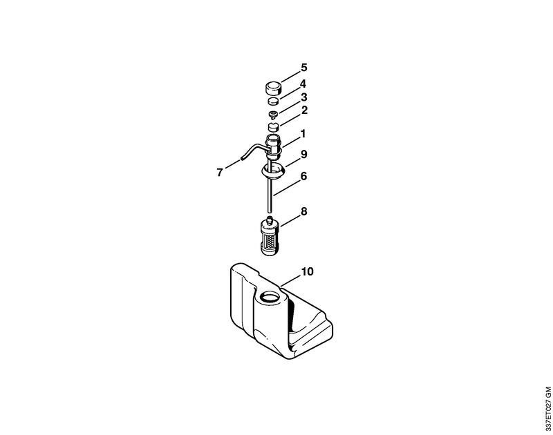 STIHL 1129-141-8600 Slang 102 mm positie 6 technische tekening
