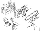 STIHL 4221-664-2100 Spanhefboom positie 3 technische tekening